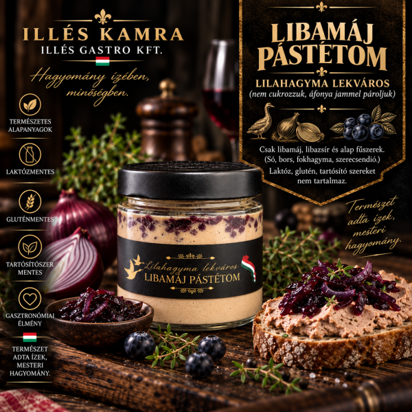 Lilahagymalekváros libamájpástétom