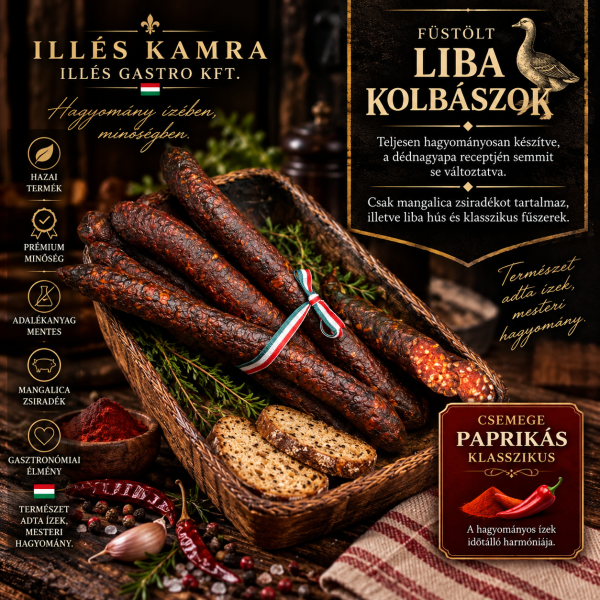 Csemegepaprikás füstölt libakolbász – 1 szál